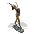 Garden Decoration Antique Metal Craft Bronze Dancing Girl Sculpture